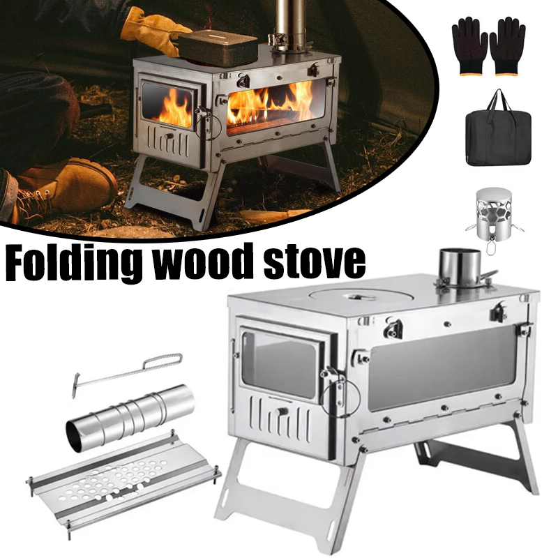 Outdoor Camping Stove Wood - Kompor Tenda Portabel Baja Tahan Karat