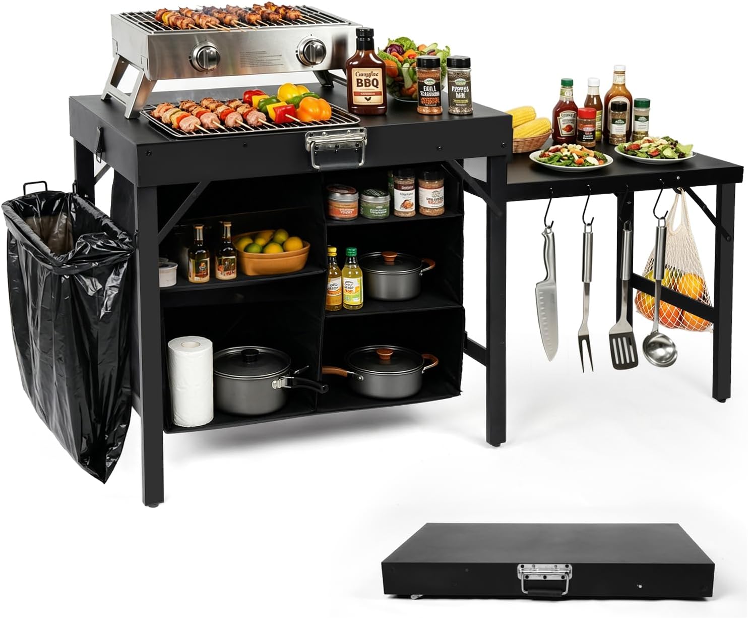 Outdoor Camping Kitchen Setup - Rak Lipat Portabel untuk Panggangan dengan