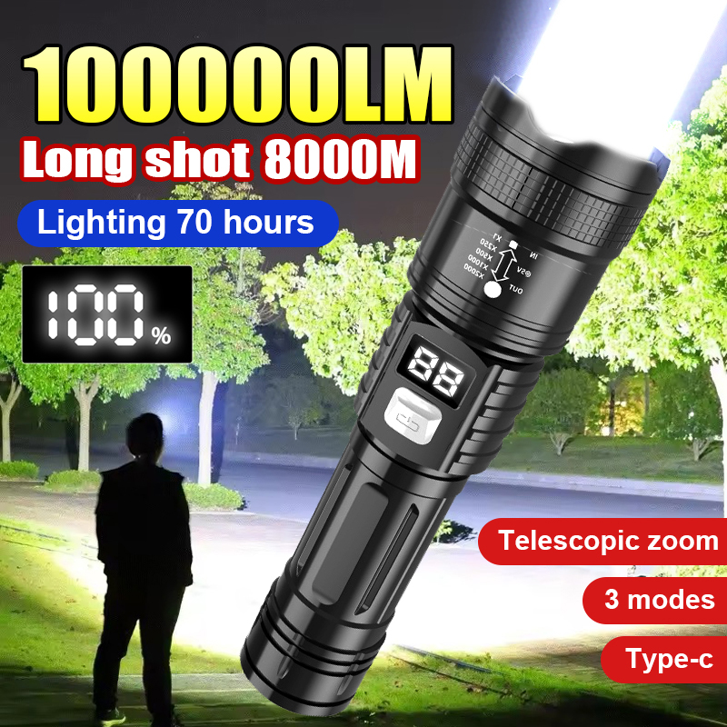 Outdoor Camping Adventure Lamp - Senter LED Super Terang 100000LM Lampu