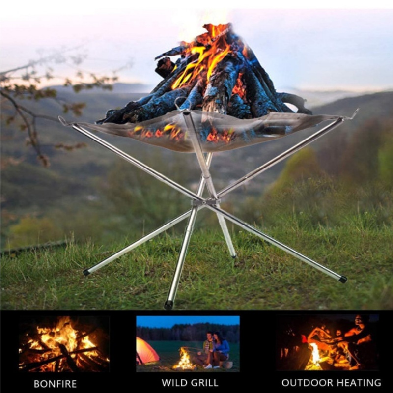 Outdoor Camping Stove Wood - Rak Api Unggun BBQ Luar Ruangan