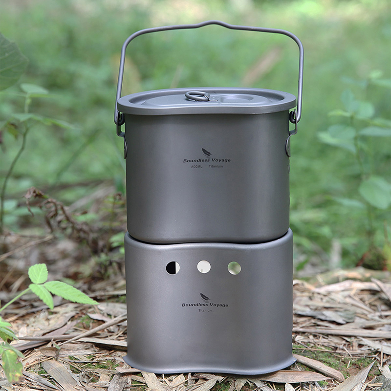 Outdoor Camping Stove Wood - Perangkat masak Titanium Voyage tanpa batas
