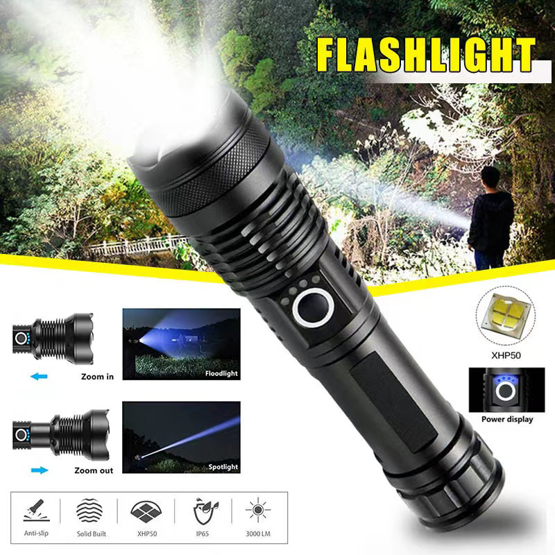 Outdoor Camping Adventure Lamp - Senter Led XHP70 Daya Tinggi USB-C