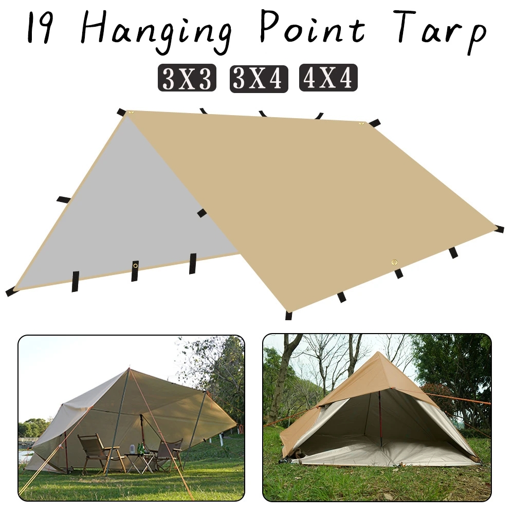 4x4m 4x3m 3x3m 19 titik gantun - Waterproof Tarp Shelter ulasan dan harga