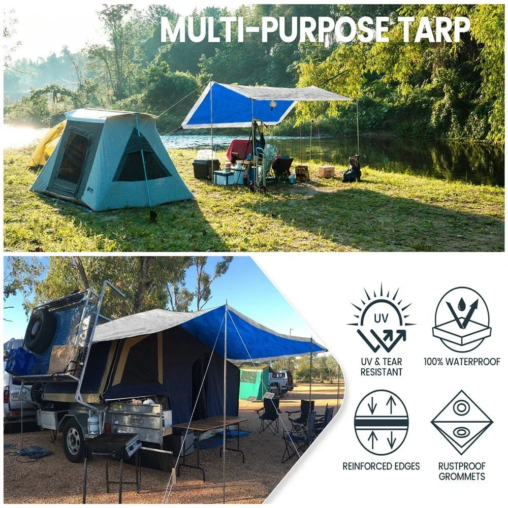 Terpal PE Besar Anti Air denga - Waterproof Tarp Shelter ulasan dan harga