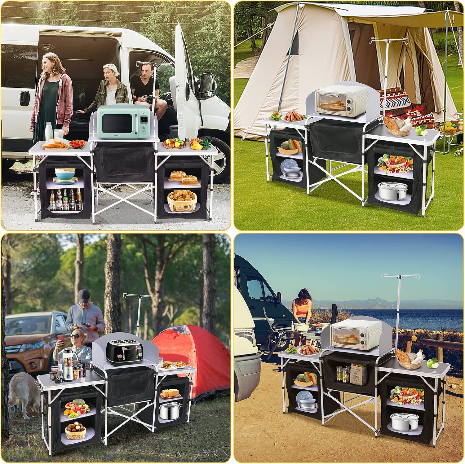 Meja Lipat untuk Memasak saat  - Outdoor Camping Kitchen Setup ulasan dan harga