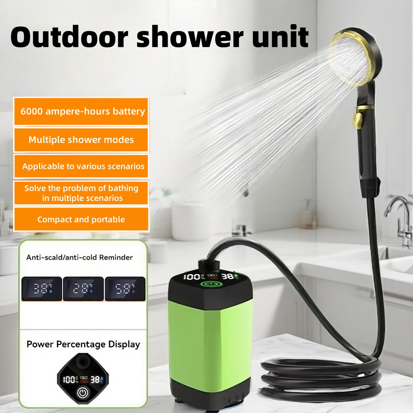 Unit Shower Listrik Portabel u - Outdoor Camping Bathroom ulasan dan harga
