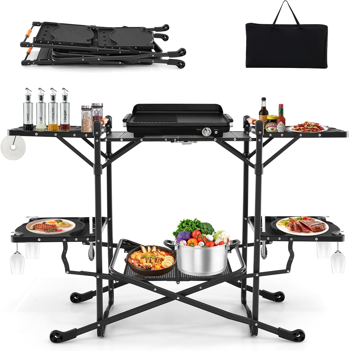 Meja Masak Lipat Portabel untu - Outdoor Camping Kitchen Setup ulasan dan harga