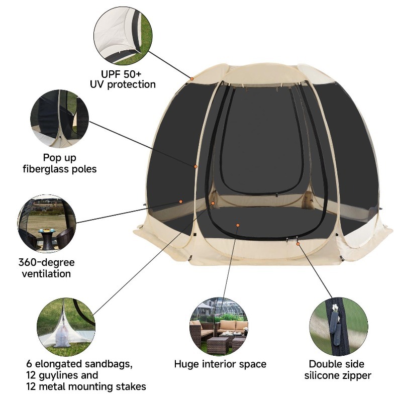 Tenda Pesta Jaring 6 Sisi, Tah - Outdoor Camping Tents For Sale ulasan dan harga