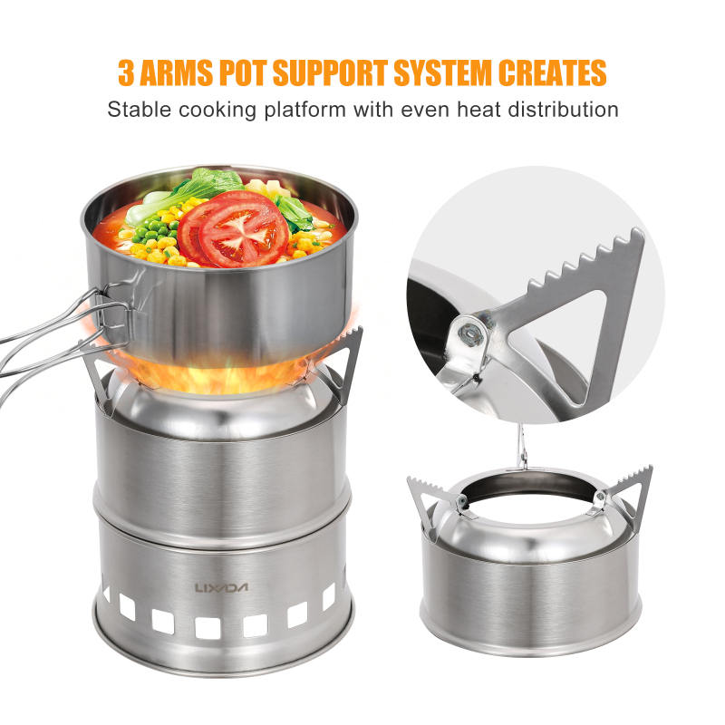 Lixada kompor kayu Stainless S - Outdoor Camping Stove Wood ulasan dan harga