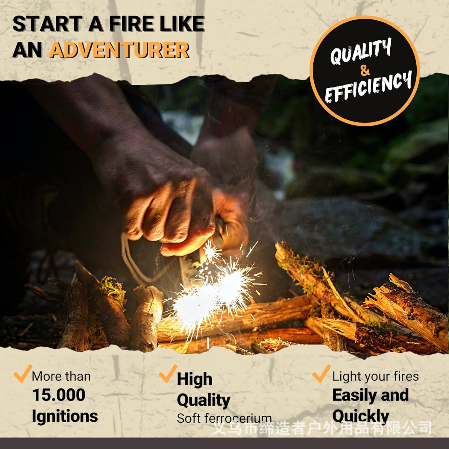 Peralatan Berkemah Portabel un - Fire Starter Flint ulasan dan harga