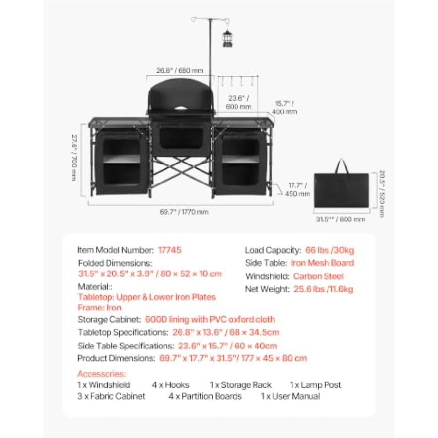 Meja Lipat untuk Berkemah, Mej - Outdoor Camping Kitchen Setup ulasan dan harga