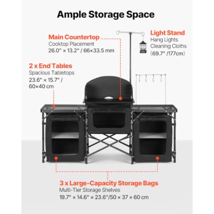 Meja Lipat untuk Berkemah, Mej - Outdoor Camping Kitchen Setup ulasan dan harga