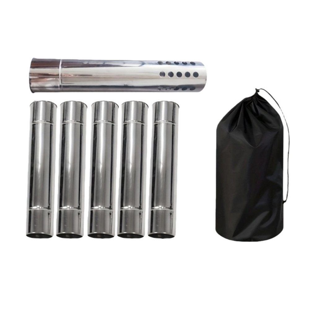 Kit Pipa Asap Baja Tahan Karat - Outdoor Camping Stove Wood ulasan dan harga