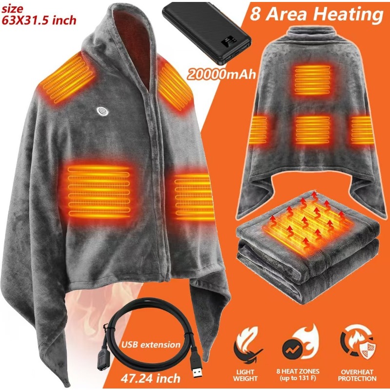 Selimut Shawl Berpemanas NewUS - Outdoor Camping Heated Blanket ulasan dan harga